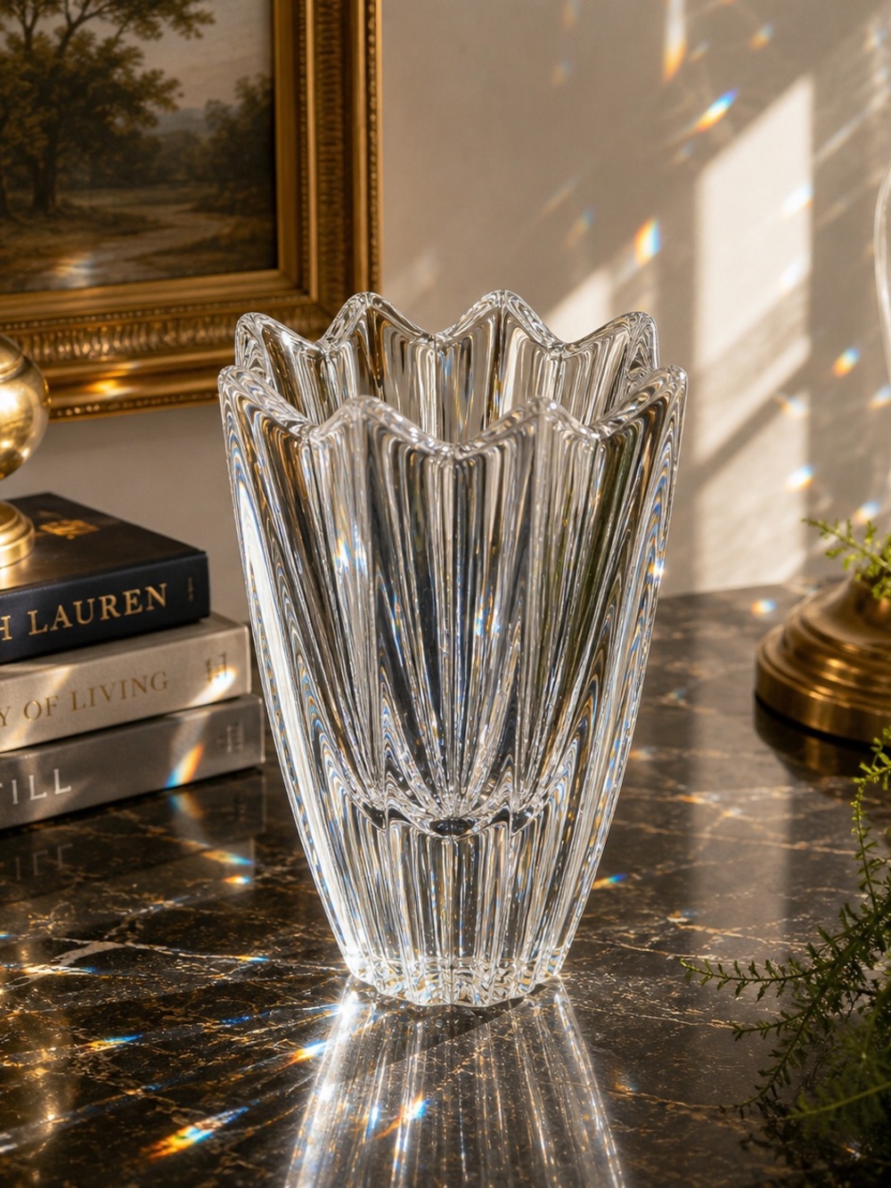 Orrefors Fleur Crystal Vase Jan Johansson | Signed, Made in Sweden | 6” Petite